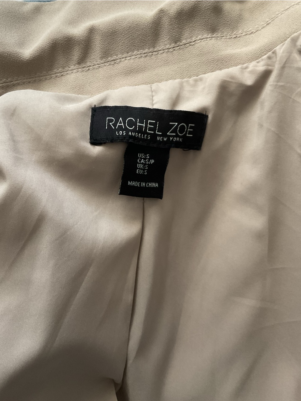 Rachel Zoe Cream Double-Breasted Tailored Long Jacket Coat - Picture 3 of 3